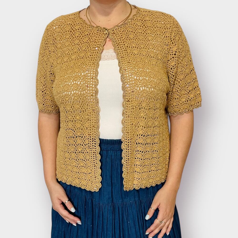 Y2K R&K Gold Crochet Overlay